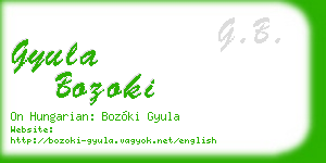 gyula bozoki business card